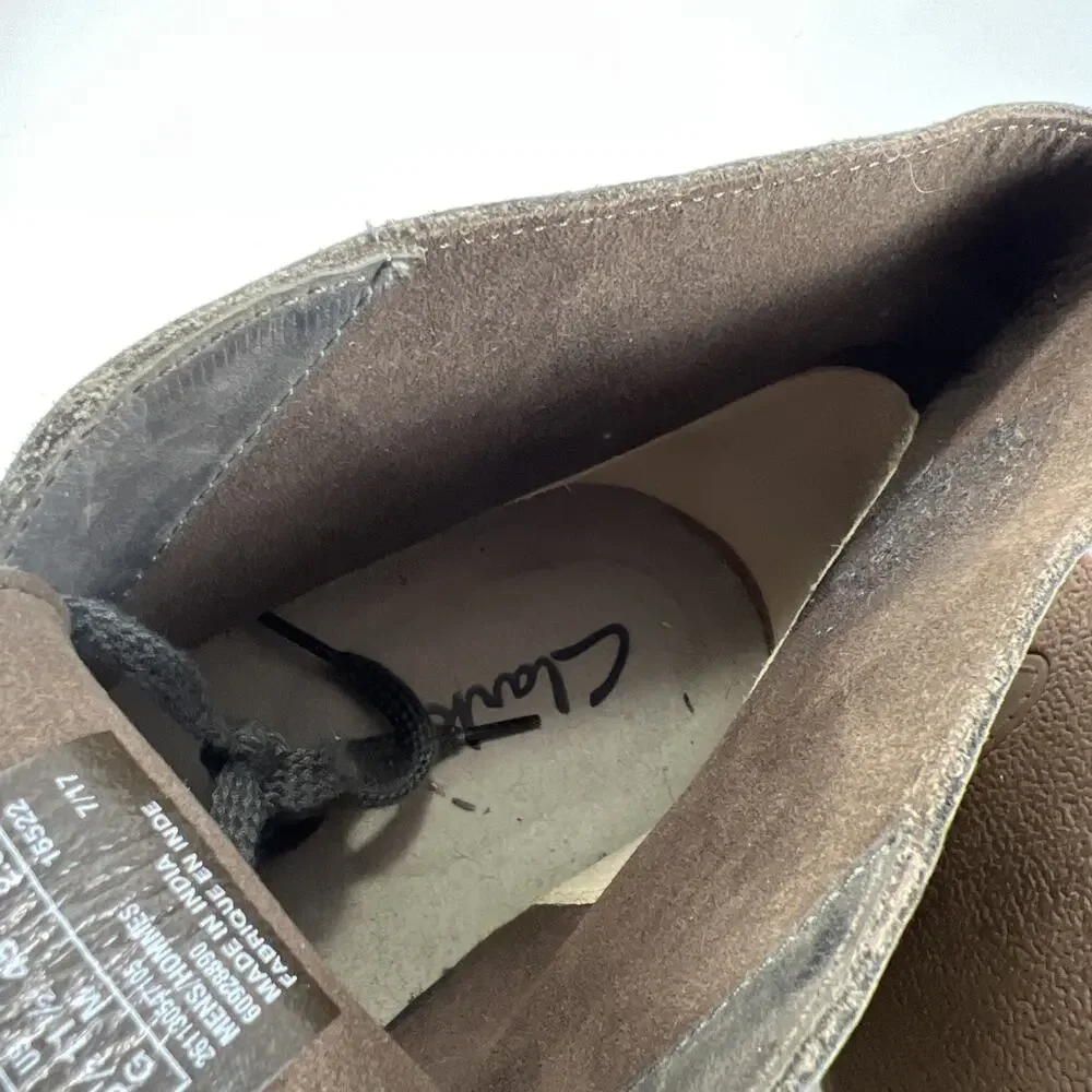 Clarks Bushacre 2 Gray Distressed Leather Chukka Boot Men's Size 11.5 Brown